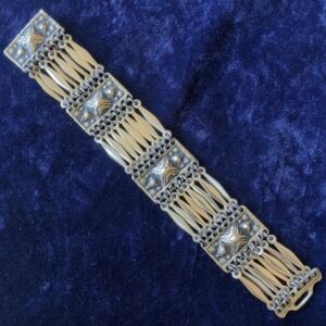 Vintage 925 Sterling Silver Taxco Aztec Link Bracelet